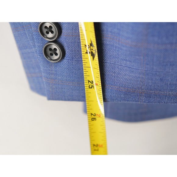 Bonobos Blazer Mens 40R Blue Plaid Wool Slim Fit Two Button Sport Coat Jacket - Picture 6 of 12